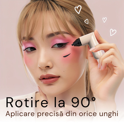 Eyeliner Waterproof cu Vârf Rotativ – Codițe Simetrice