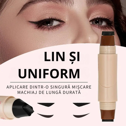 Eyeliner Waterproof cu Vârf Rotativ – Codițe Simetrice