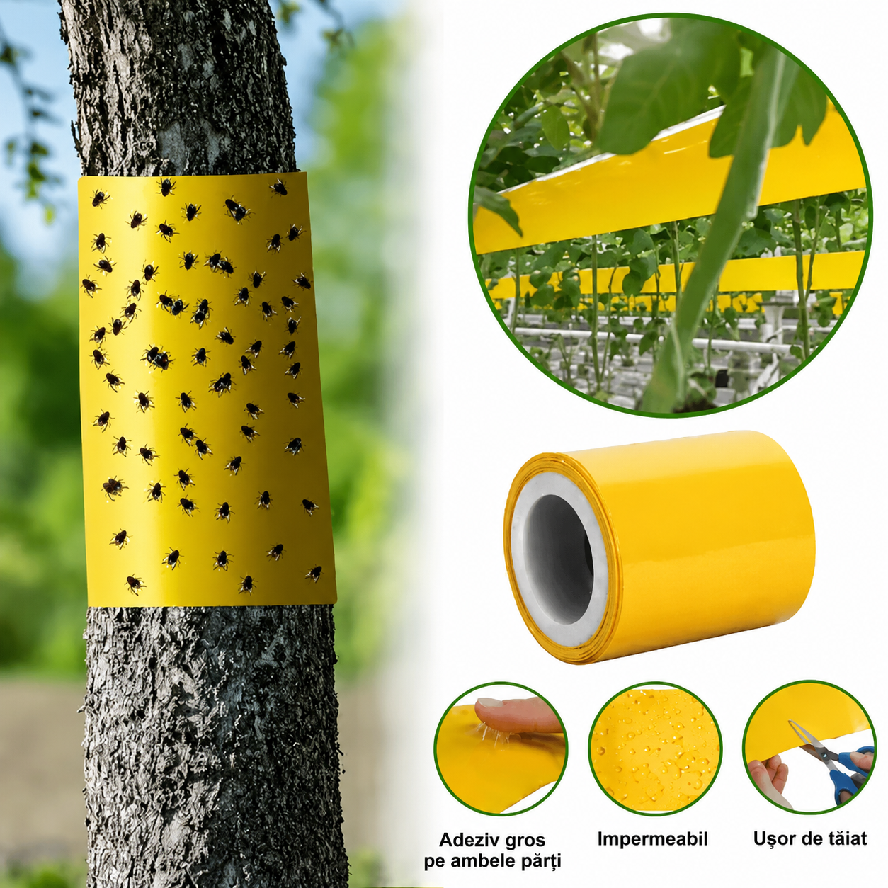 Bandă adezivă pentru capturarea insectelor