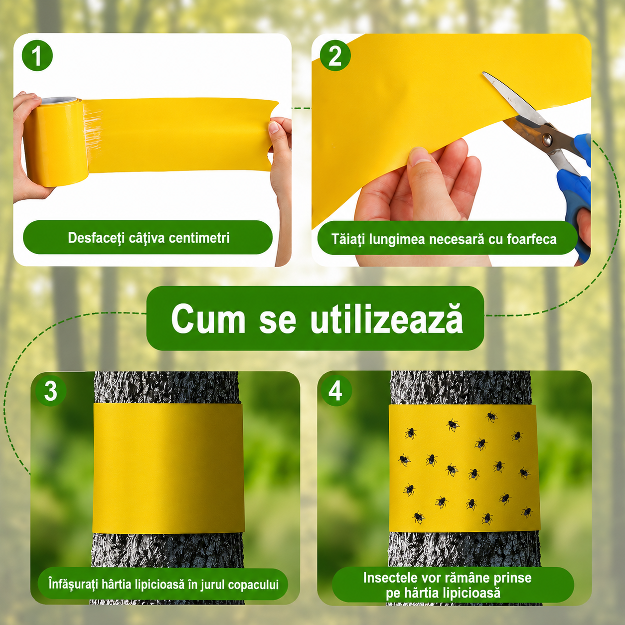 Bandă adezivă pentru capturarea insectelor