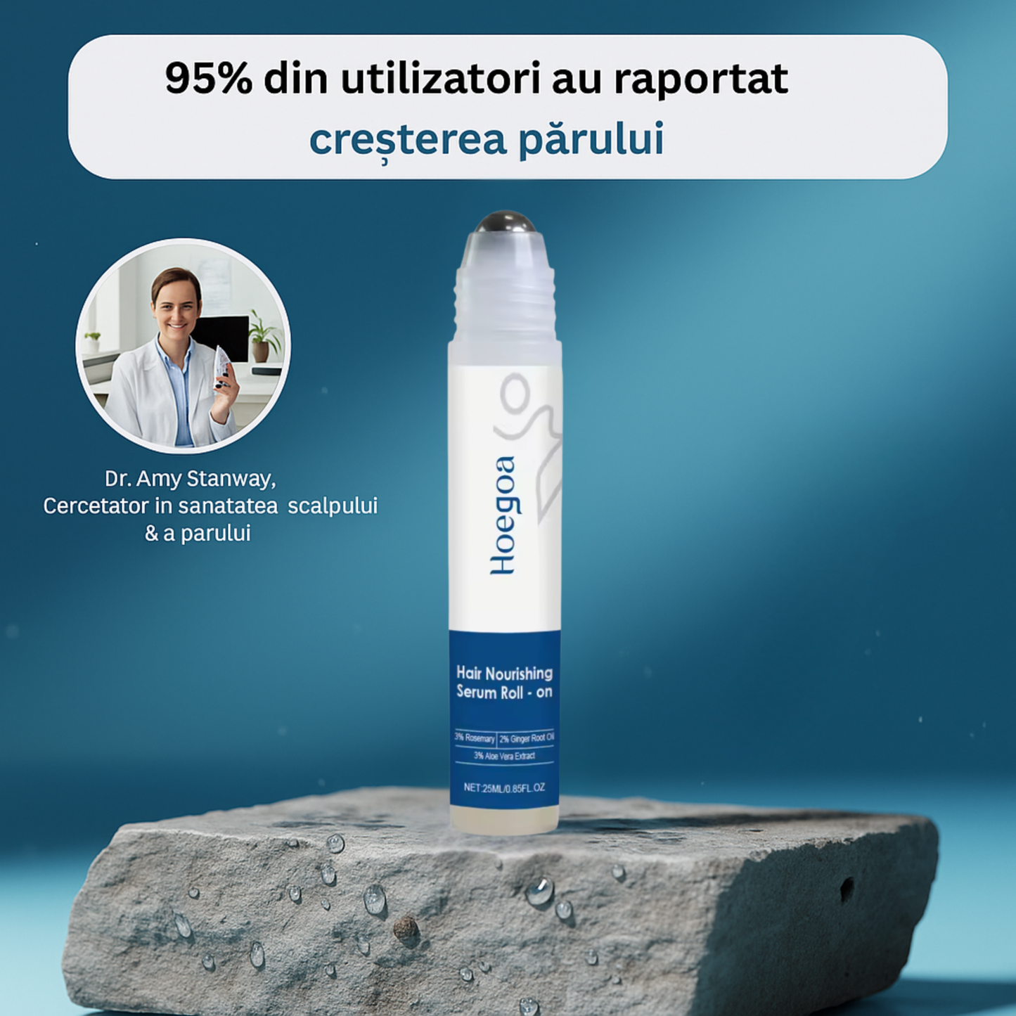 Sistemul cu bilă aplicatoare pentru păr